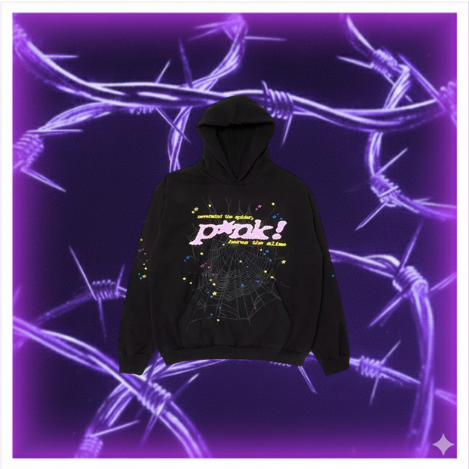 Sp5der Young Thug Black Punk Hoodie